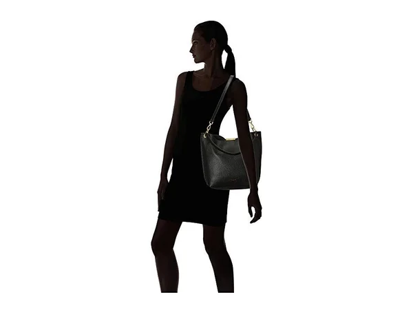 Medium Soft Grain Hobo Leather Bag CANDIEE in Black, Ted Baker Women's