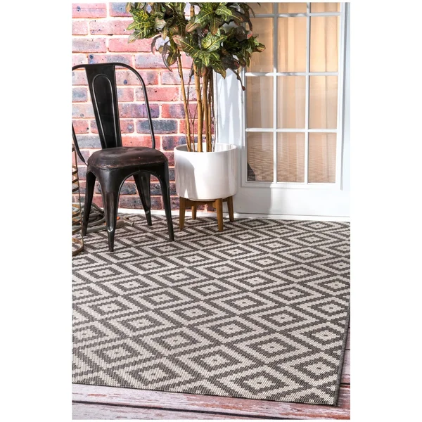 nuLOOM Marybelle Tribal Diamond Trellis Grey 8& 6x22 x 13& Area Rug