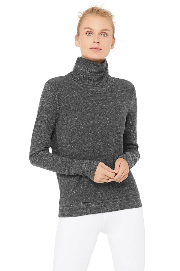 Alo Yoga Women's Clarity Long Sleeve Anthracite Heather L
