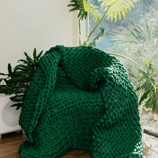Nuzzie Knit Weighted Blanket. Sleep Deeper & Relieve Anxiety - King 25lbs - Cactus