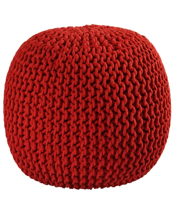 Pouf Ottoman Cotton Rope Green 16-Inch - 18 x 18 x 16