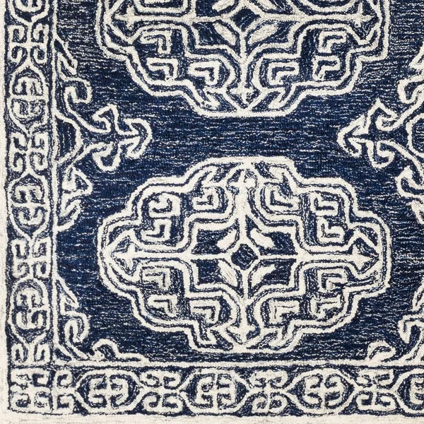 Traditional BHS-0082036 Tufted Wool Navy Medallion Rug - 8' x 10'