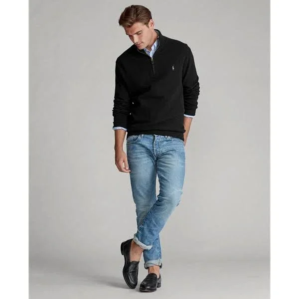 Polo Ralph Lauren Men's Cashmere Blend Quarter-Zip Sweater - Polo Black