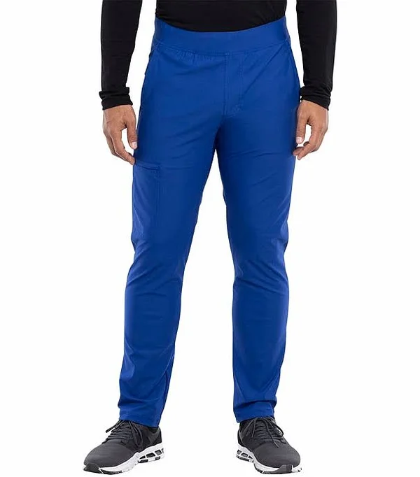 Cherokee Form Men's Tapered Leg Pull-On Scrub Pant CK185 (Galaxy Blue - Small)