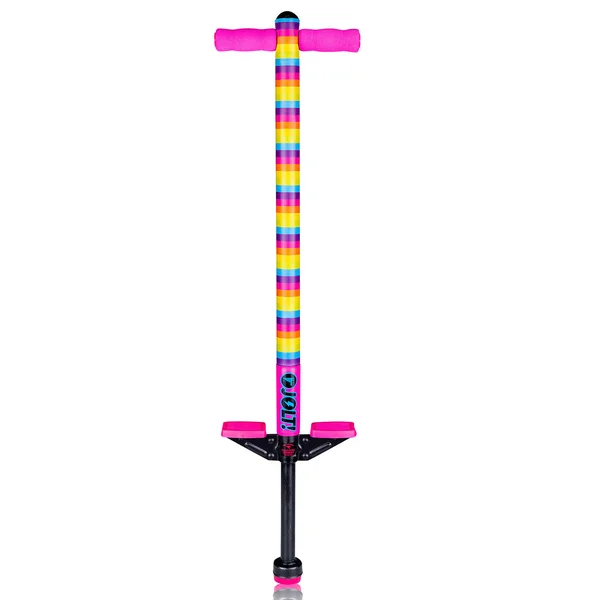 Flybar Foam Jolt Pogo Stick for Kids Age 5 and Up, Between 40 to 80 Pounds, Beginners Kids Pogo Stick for Boys and Girls (Rainbo