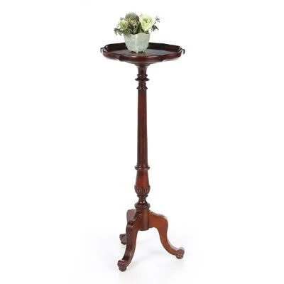 Crinole Round Pedestal Plant Stand Lark Manor Color: Cherry