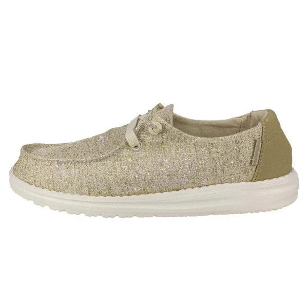 Hey Dude Wendy Stretch Women's Shoes Sparkling Beige : 8 M