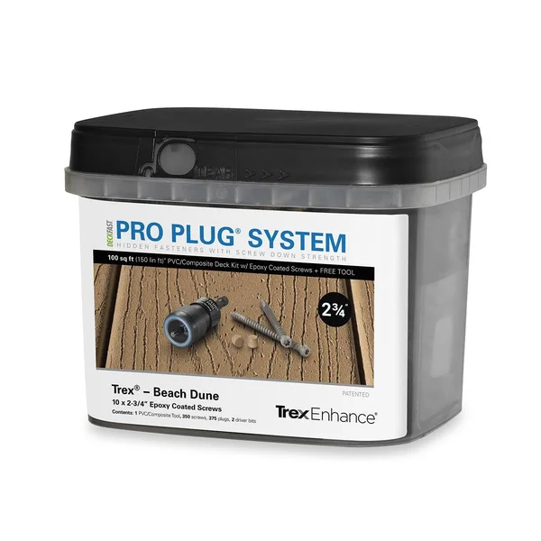 Starborn Industries Pro Plug System for Trex Decking - 100 Square Feet - 305 Stainless Steel - #10 x 2-1/2x22 - Trex Transcend I