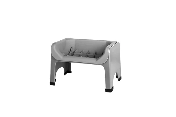 Fluff Trough Binge Blocker Elevated Dog & Cat Slow Feeder, Gray