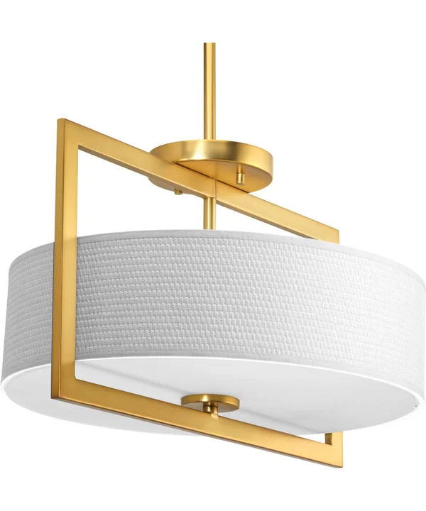 Progress Lighting P3530-137 Harmony Semi Flush Mount Light - Natural Brass