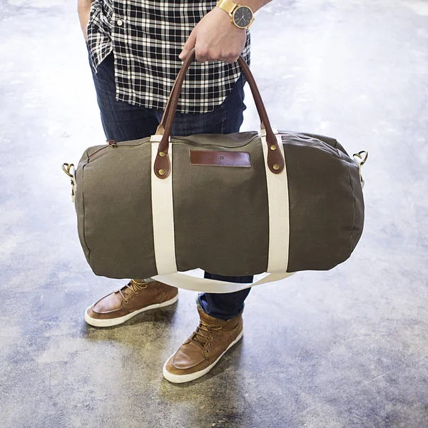 Cathy&s Concepts Green Personalized Canvas Duffel Bag