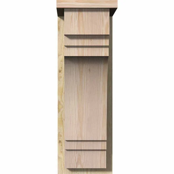 8x22W x 12x22D x 24x22H Pescadero Rough Sawn Corbel w/Backplate, Douglas Fir