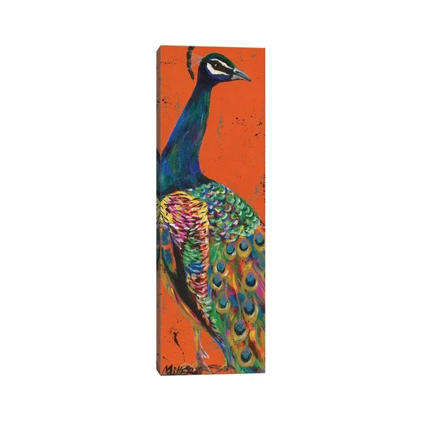 iCanvas Proud Peacock by Tracy Miller Canvas Print - 36x12x0.75