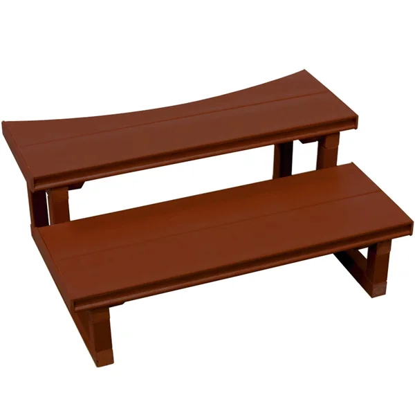 Cal Metro 30 in. 2 Tier Round Spa Steps in Mahogany