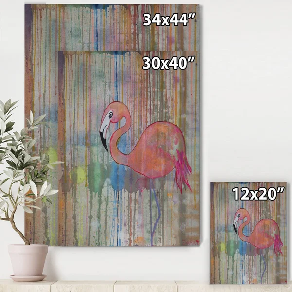 Porch & den &Flamingo I& Cottage Canvas Wall Art - 30 in. Wide x 40 in. High
