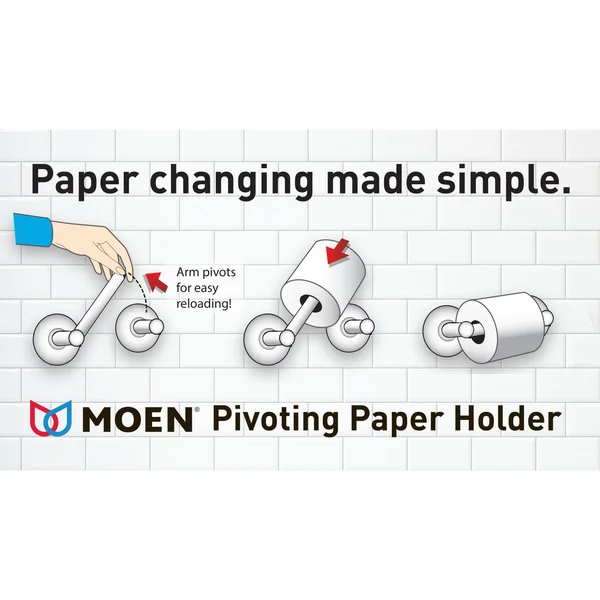 Moen YB0808BN ARRIS Pivoting Toilet Paper Holder - Brushed Nickel