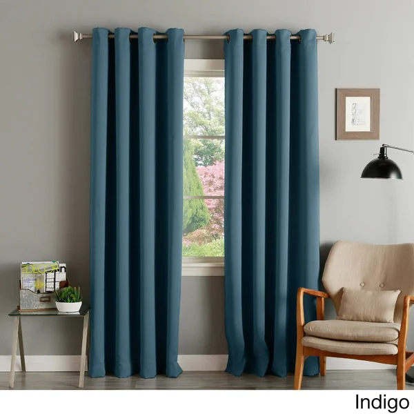 Aurora Home Thermal Insulated Blackout Grommet Top Curtain Panel Pair - 52x22 W x 96x22 L - Clay