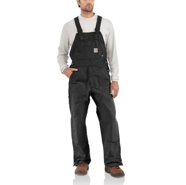 Carhartt Men's Flame Resistant Duck Bib Overall - 101627, Black