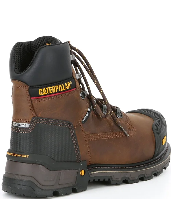Caterpillar Men's 6 in. Excavator XL Waterproof Composite Toe Work Boots - Brown, 11