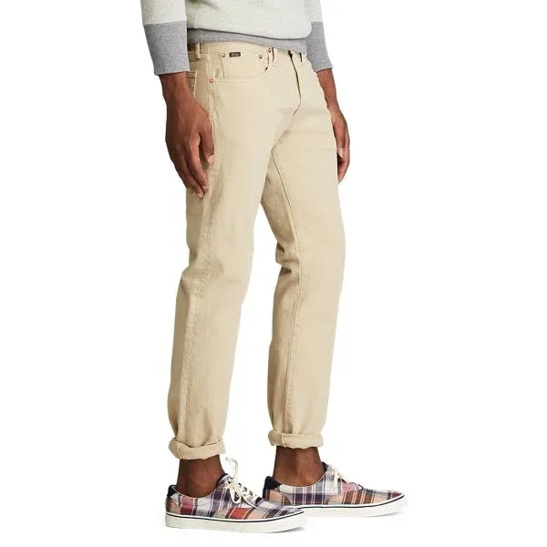 Ralph Lauren Men's Varick Slim Straight Jean - Size 29 in Hudson Light Khaki