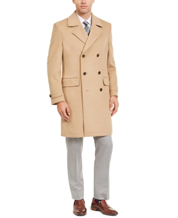Lauren Ralph Lauren Men's Classic-Fit Double Breasted Lumber Peacoat - Camel