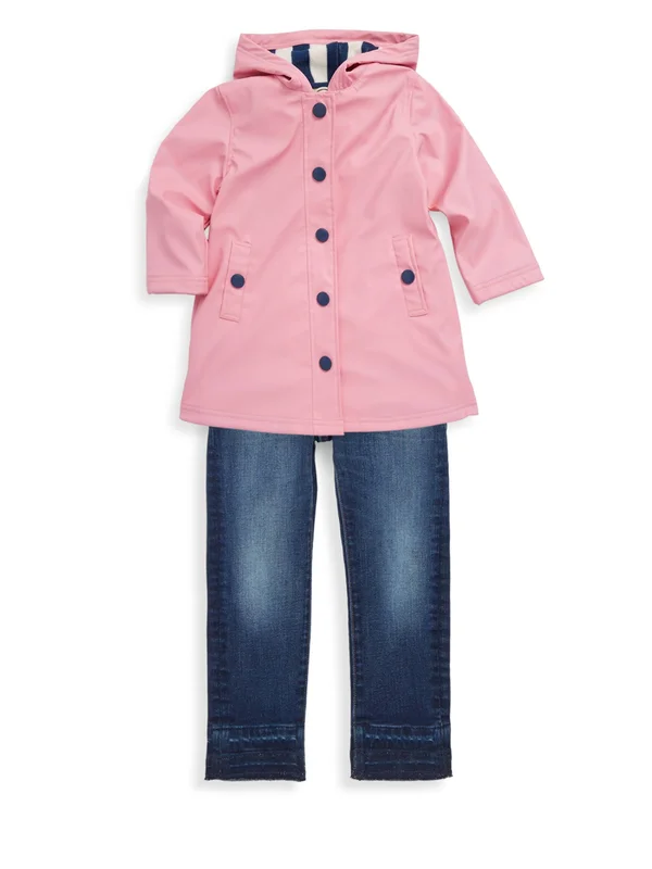 Hatley Girls& Little Splash Jackets, Classic Pink, 4
