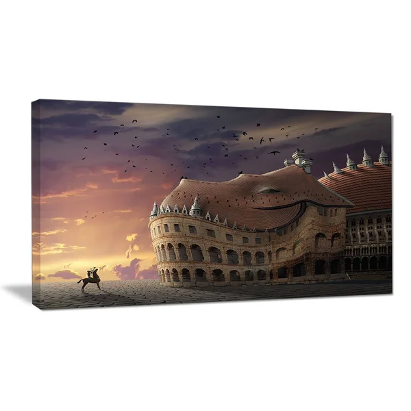 Design Art Wake Up Dragon Collage - 3 Piece Graphic Art on Wrapped Canvas Set - Blue