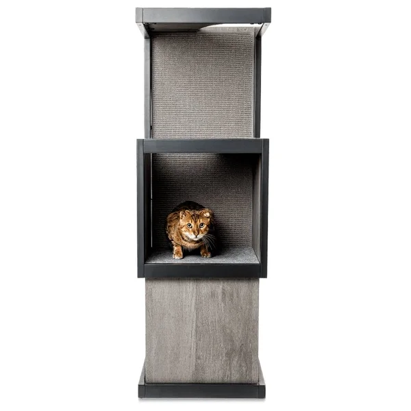 Cat Tower Woodgrain, Modern Cat Furniture, Litterbox.com