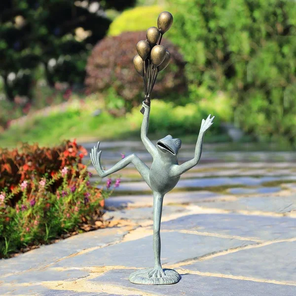 Spi 34870 Balloon Seller Frog Garden Sculpture