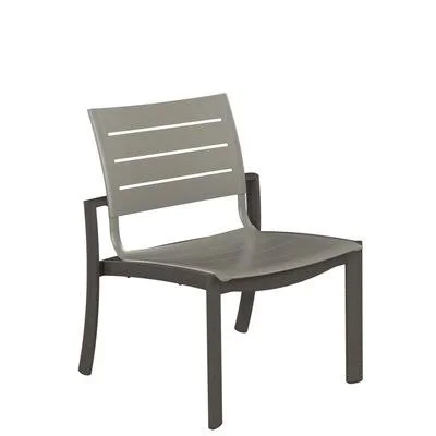 Kor Aluminum Slat Patio Dining Chair Tropitone Frame Color: Mocha - Seat Finish: Moab