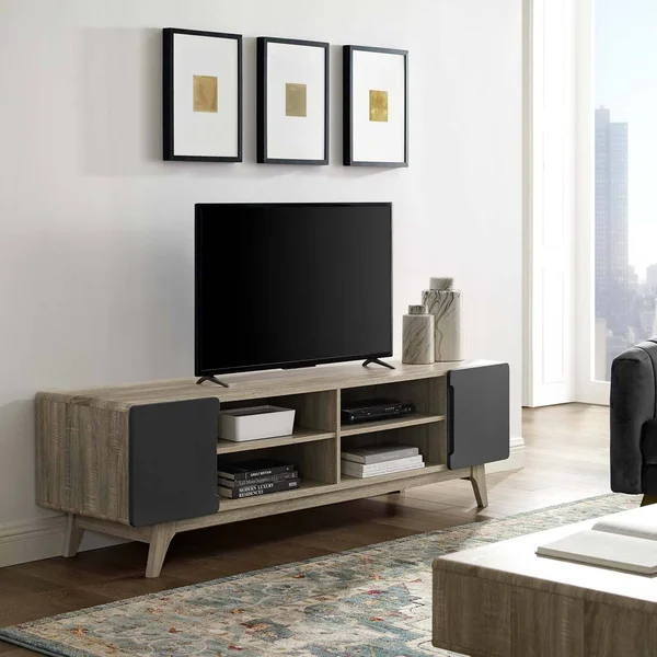 Carson Carrington Espoo 70-Inch Media Console TV Stand - N/A - Natural Gray
