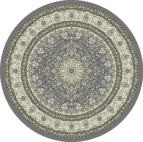 Dynamic Rugs Ancient Garden 57119 Rug - 7&10x22 Round, Grey/Cream