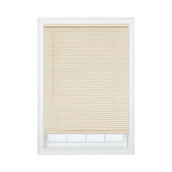 Cordless 1 inch Duplex Room Darkening Mini Blind - 53 in. W x 64 in. L, Ivory, Multiple Sizes, Size: 53 inch W x 64 inch Large