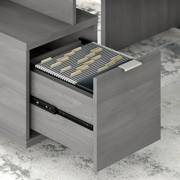 kathy ireland Home Madison Avenue - Desk - L-shaped - modern gray