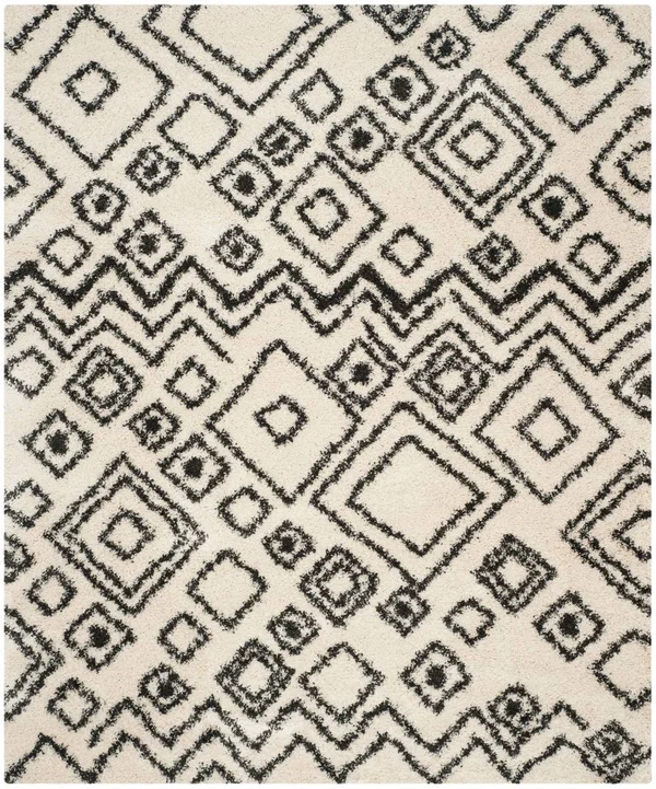 Safavieh Belize Shag SGB488B 8&6x22 x 12&0x22 Ivory, Charcoal Area Rug
