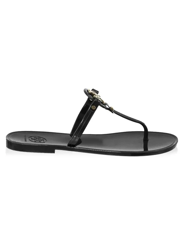 Tory Burch Mini Miller Flat Thong Sandal 10, Black