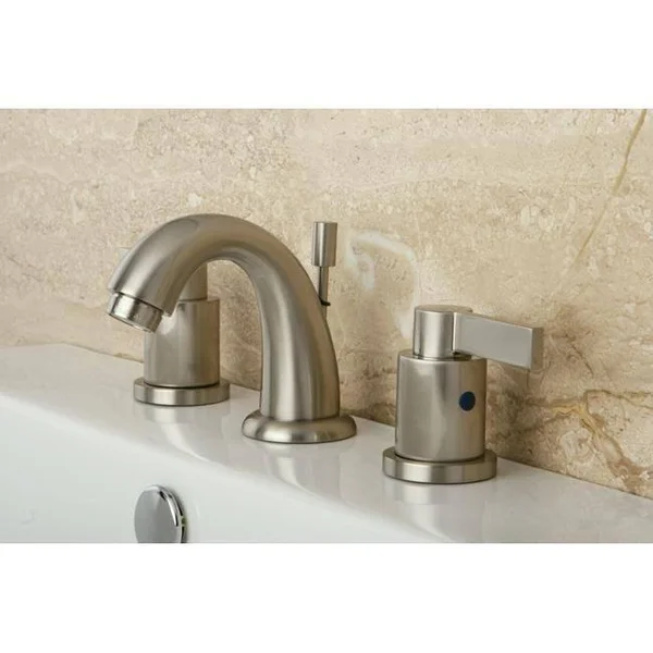 Kingston Brass KB8911NDL NuvoFusion Mini Widespread Lavatory Faucet with Pop-Up - Polished Chrome