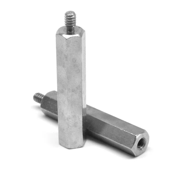 #4-40 x 1/4 Coarse Thread (1/4x22) Round Male Female Standoff Brass Nickel Plated Pk 500