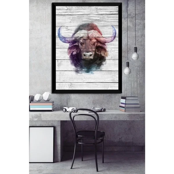 Picture Perfect International Bull Giclee Wood Wall Decor