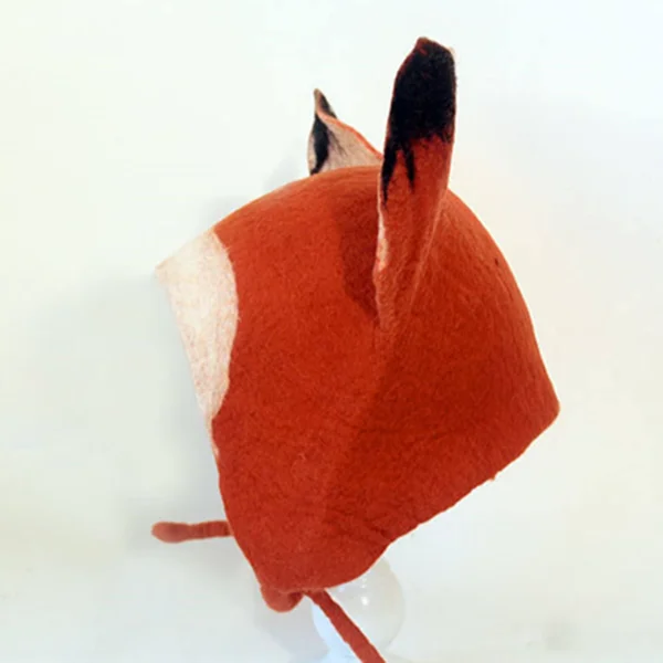 Fox Hat, Fox Hoodies, Design Hats, Winter Autumn Wool Beret Cap, Handmande Hat, Animal Hat
