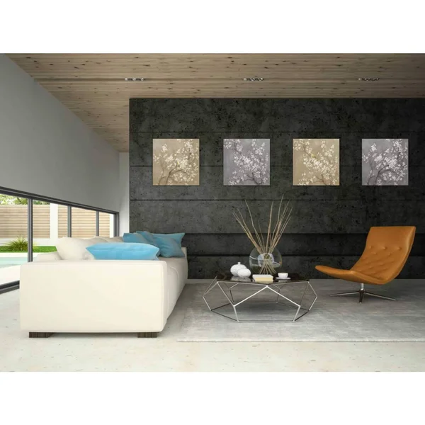 Epic Graffiti &White Cherry Blossom II Neutral& by Danhui Nai, Canvas Wall Art, 18x22x18x22