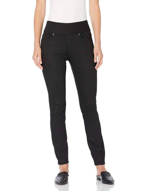 Jag Jeans Nora Pull-On Skinny Knit Denim Jean Women's Jeans Forever Black : 10 (30x22 Waist) 29.5