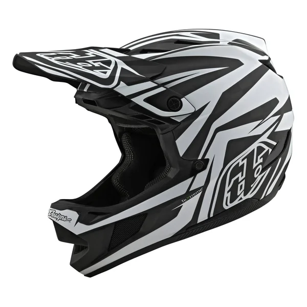 Troy Lee Designs D4 Carbon Slash Helmet - Black-White