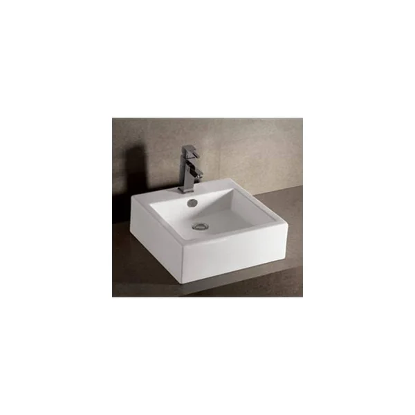 Whitehaus WHKN4051 Isabella Square Wall Mount Basin, White