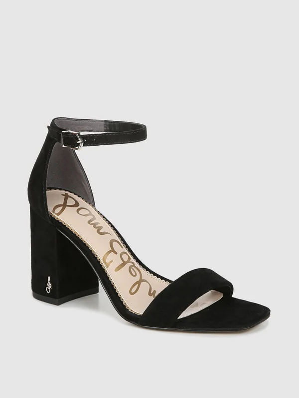 Sam Edelman Daniella Block Heel Sandal Black Suede