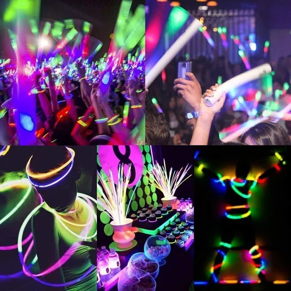 200 Glow Sticks Bulk Wholesale Necklaces - 22 Glow Stick Necklaces+200 Free Glow