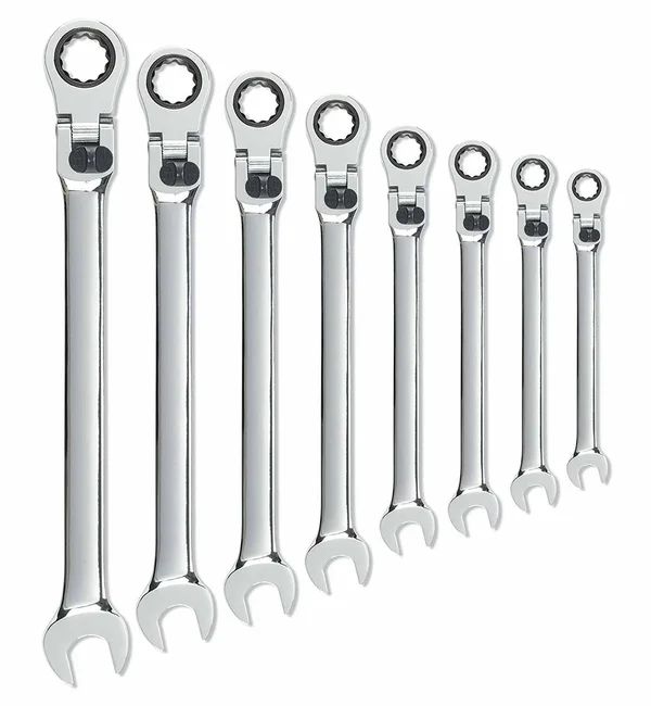 GearWrench 85798 8 Piece XL SAE Locking Flex Combination Ratcheting Wrench Set