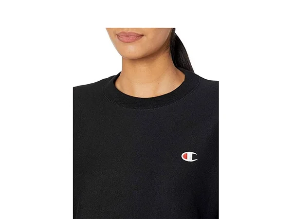 Champion REVERSE Weave Boyfriend Pullover - Black Large - Women's