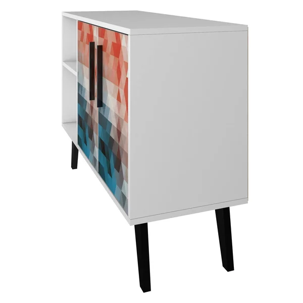 Manhattan Comfort Amsterdam 35.43x22 Sideboard in White Marble