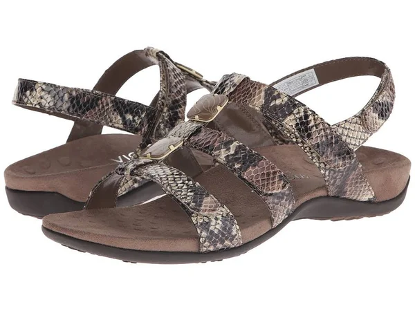 Vionic Women's Amber Adjustable Sandal Natural Snake 7 - M